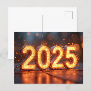 Frohes neues Jahr 2025 Postkarte