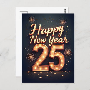 Frohes neues Jahr 2025 Postkarte