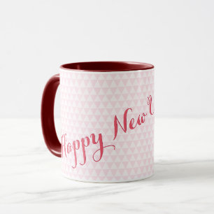 Frohes neues Jahr 2025 Rosa Moderner Tee Kaffee Tasse