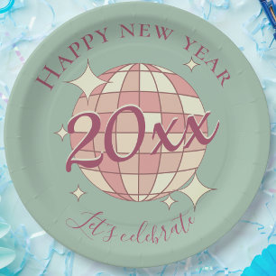 Frohes neues Jahr 2025 Silvester-Party-Dekoration Pappteller