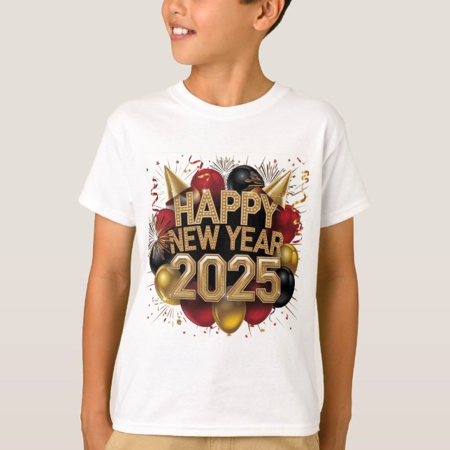 Frohes neues Jahr 2025 T-Shirt (Vorderseite)