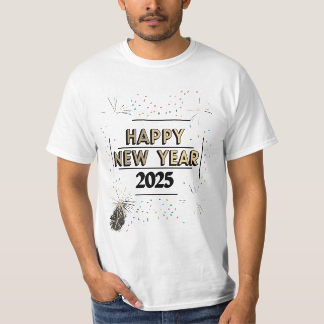 Frohes neues Jahr 2025 T-Shirt (Vorderseite)