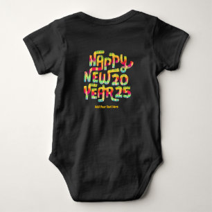 Frohes neues Jahr 2025 Trendy Personalisiert Baby Strampler