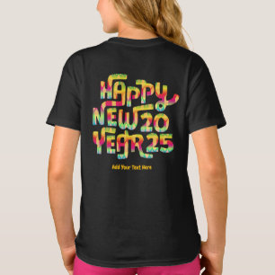 Frohes neues Jahr 2025 Trendy Personalisiert T-Shirt