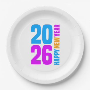 Frohes neues Jahr 2026-34568 Pappteller