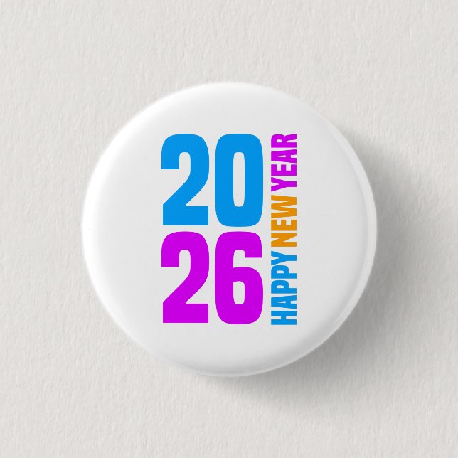 Frohes neues Jahr 2026-34568 T - Shirt Button (Vorderseite)