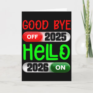 Frohes Neues Jahr 2026 Auf Wiedersehen 2025 Hallo  Karte