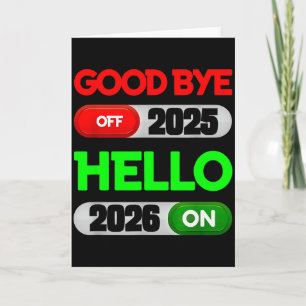 Frohes Neues Jahr 2026 Auf Wiedersehen 2025 Hallo  Karte