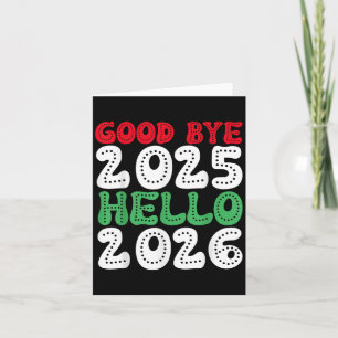Frohes Neues Jahr 2026 Auf Wiedersehen 2025 Hallo Karte
