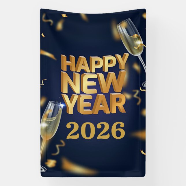 Frohes Neues Jahr 2026 Banner (Vertikal)