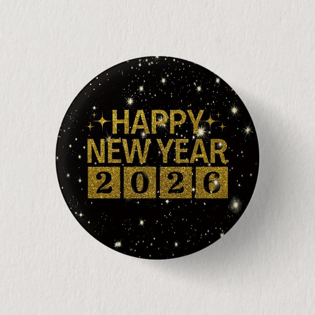 Frohes Neues Jahr 2026 Button (Vorderseite)