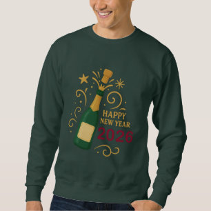Frohes neues Jahr 2026 Champagner Herren-Sweatsh Sweatshirt