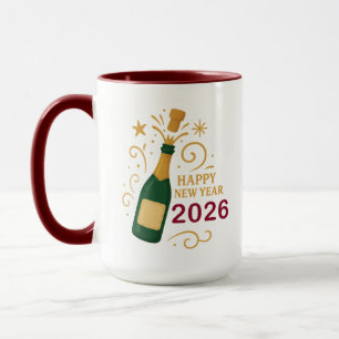 Frohes neues Jahr 2026 Champagner Kombi-Tasse Tasse