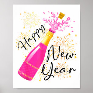 Frohes Neues Jahr 2026 Champagner Silvester Poster