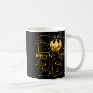 Frohes Neues Jahr 2026 Coquette-Bogen Disco-Kugel  Kaffeetasse