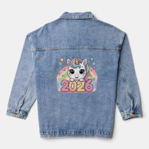 Frohes Neues Jahr 2026 Einhorn Liebhaber Magische  Jeansjacke