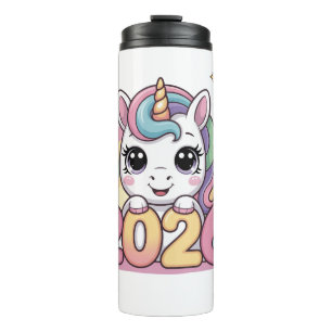 Frohes Neues Jahr 2026 Einhorn Liebhaber Magische Thermosbecher