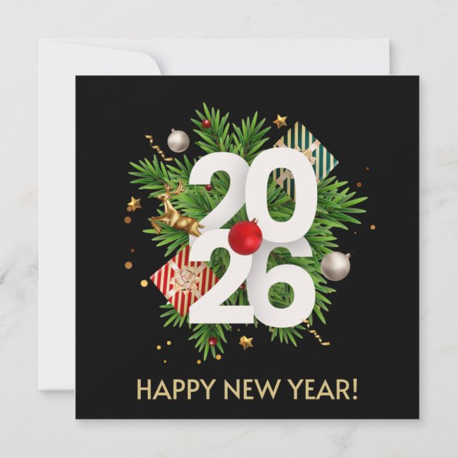Frohes Neues Jahr 2026 Einladung (Rückseite)