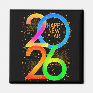 Frohes Neues Jahr 2026 Farbe P Silvester Männer Fr Magnet