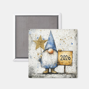 Frohes Neues Jahr, 2026, Feier Magnet