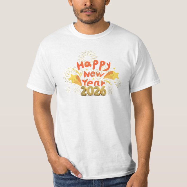 Frohes neues Jahr 2026 Feuerwerk Feier Party T-Shirt (Vorderseite)