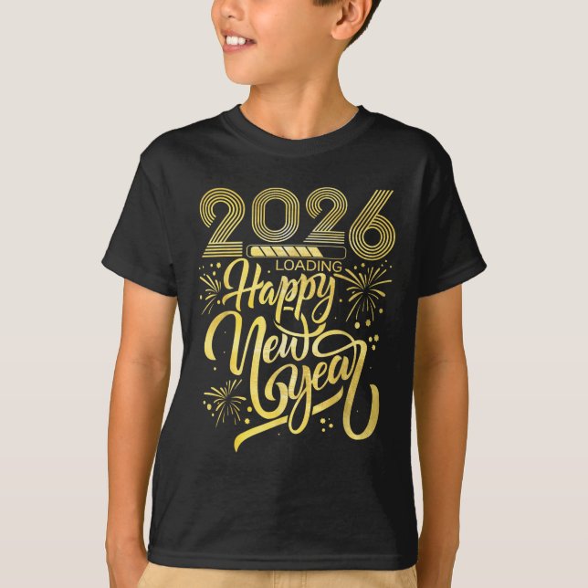 Frohes neues Jahr 2026 Feuerwerk Laden T-Shirt (Vorderseite)
