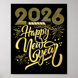 Frohes neues Jahr 2026 Feuerwerk lädt  Poster
