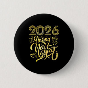 Frohes neues Jahr 2026 Feuerwerkskörper Button