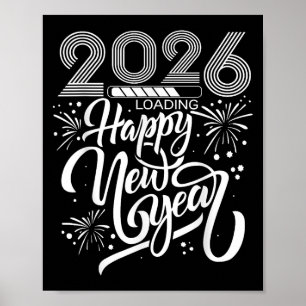 Frohes neues Jahr 2026 Feuerwerkskörper Laden neue Poster