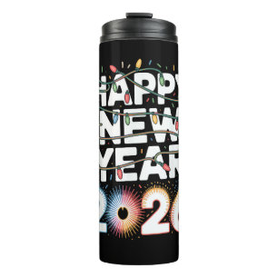 Frohes Neues Jahr 2026 Glitzer-Shirt für Frauen Thermosbecher