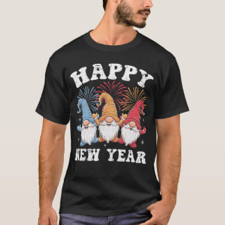 Frohes Neues Jahr 2026 Gnome Familienparty Silvest T-Shirt