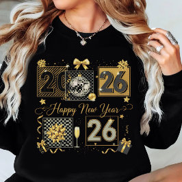 Frohes Neues Jahr 2026 Gold Glitter Celebration Sweatshirt