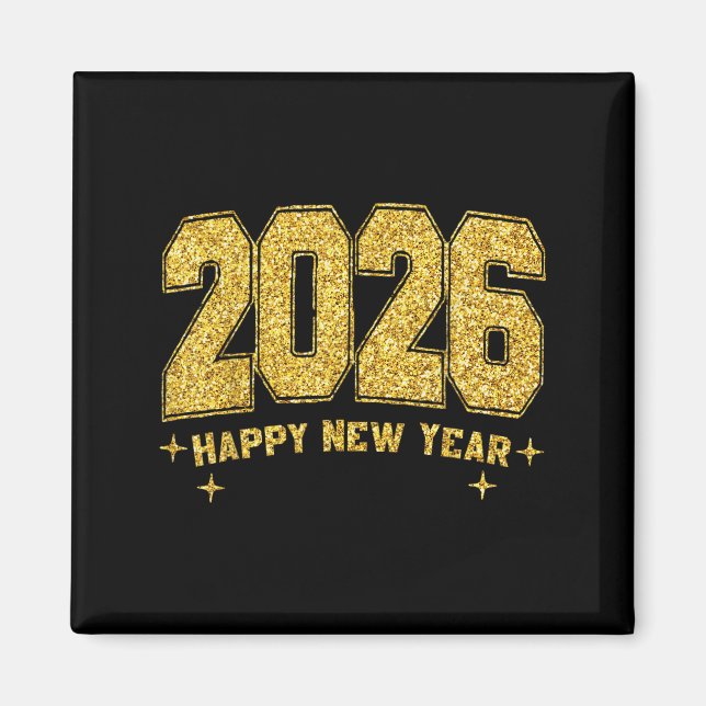 Frohes neues Jahr 2026 Gold Party Eve Family Weihn Magnet (Vorne)