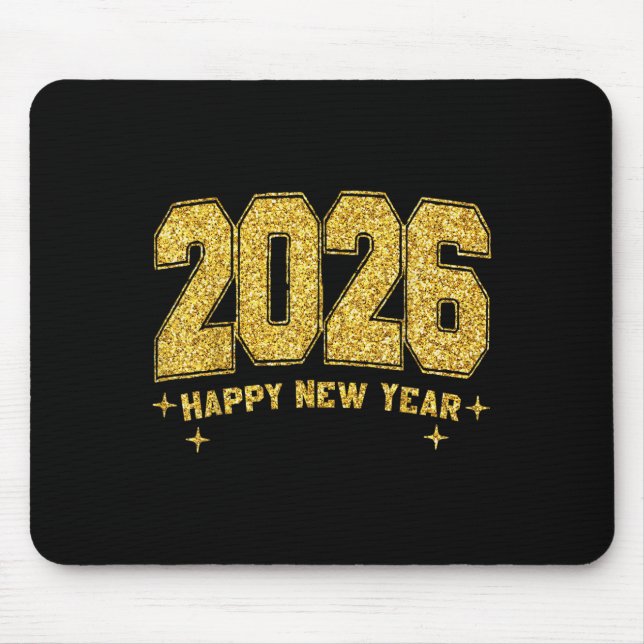 Frohes neues Jahr 2026 Gold Party Eve Family Weihn Mousepad (Vorne)