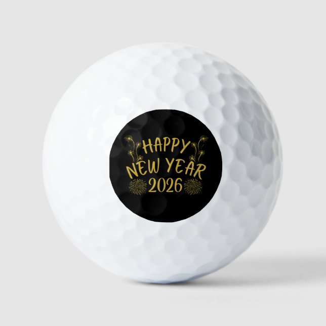 Frohes Neues Jahr 2026 Golfball (Vorderseite)