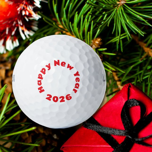 Frohes Neues Jahr 2026 Golfbälle (Happy new year gift for golfer)