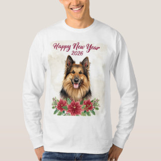 Frohes Neues Jahr 2026 Hund Langarmshirt T-Shirt