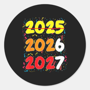 Frohes neues Jahr 2026 kommt bald 2027 Lustig 67 M Runder Aufkleber