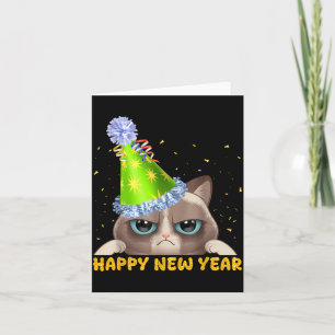 Frohes neues Jahr 2026 Lustige Silvester-Katzenpar Karte
