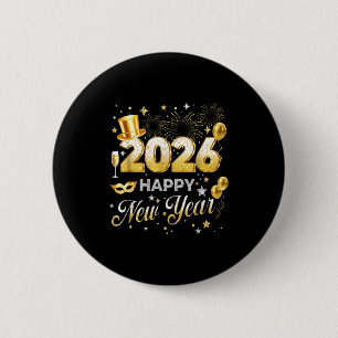 Frohes neues Jahr 2026 Lustige Silvesterparty Männ Button