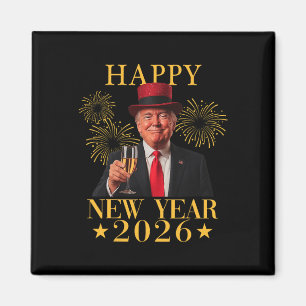Frohes neues Jahr 2026 Lustiger Präsident Trump Fe Magnet
