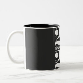 Frohes Neues Jahr 2026 Mitternachtsuhr Countdown Zweifarbige Tasse