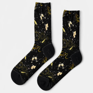Frohes Neues Jahr 2026 Nahtloses Muster Socken