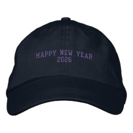 Frohes neues Jahr 2026 Navy-Farbe Fresh-Hat passt Bestickte Baseballkappe