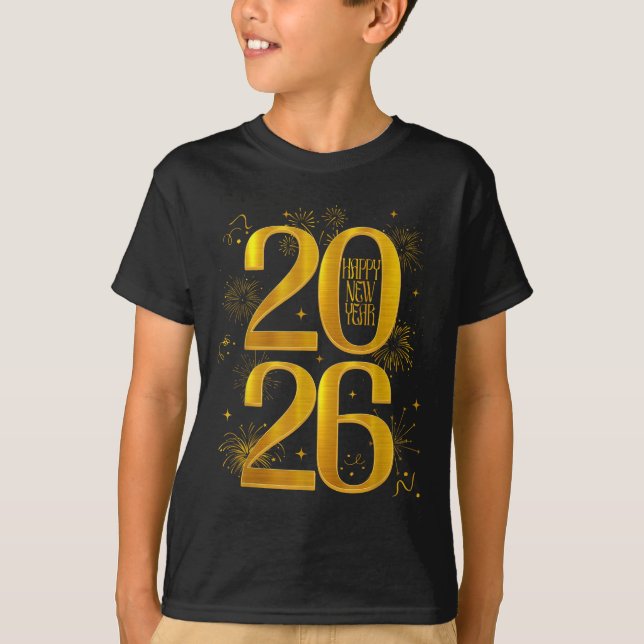 Frohes Neues Jahr 2026 Neujahrsfamilie der Party T-Shirt (Vorderseite)
