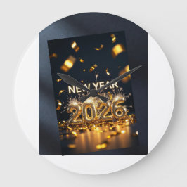 Frohes neues Jahr 2026 – Neustart, neue Hoffnungen Große Wanduhr