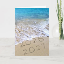 Frohes neues Jahr 2026 Ocean Beach Feiertagskarte