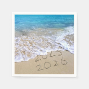 Frohes Neues Jahr 2026 Ocean Beach Serviette