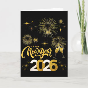 Frohes neues Jahr 2026 Party Feuerwerk Familie Zus Karte