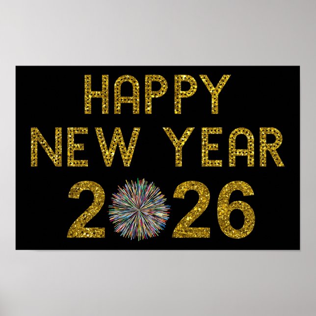 Frohes Neues Jahr 2026 Poster (Vorne)
